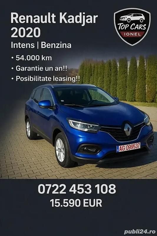 Albastru Utilizat 2020 Renault Kadjar Intens SUV | 15.499 EUR (Preț OK) - Imagine 1/4