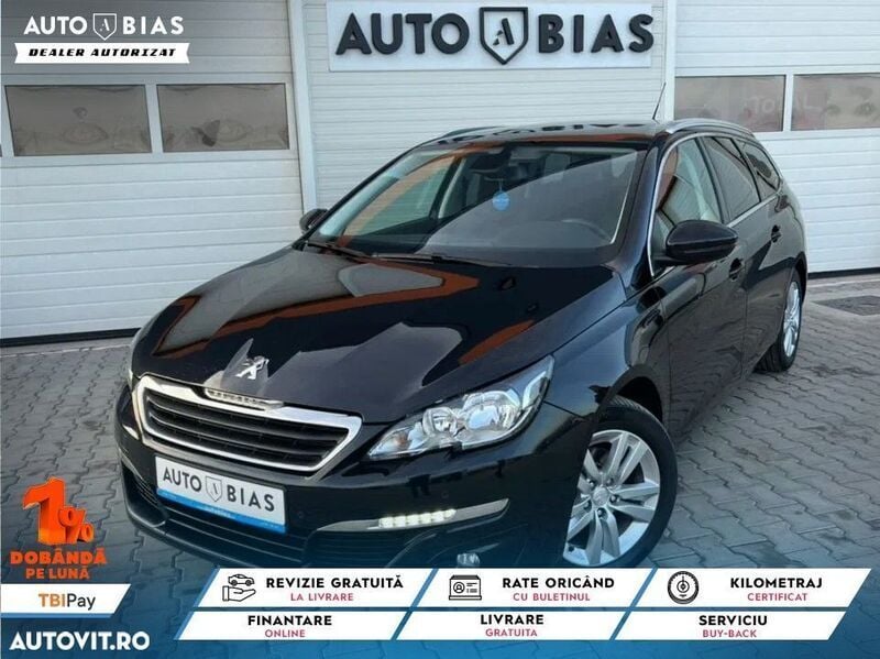 Negru Utilizat 2015 Peugeot 308 Allure Break | 8.490 EUR (Scump) - Imagine 1/4