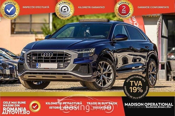 Culoarealbastru Utilizat 2021 Audi Q8 Premium SUV | 53.949 EUR (Preț OK) - Imagine 1/4
