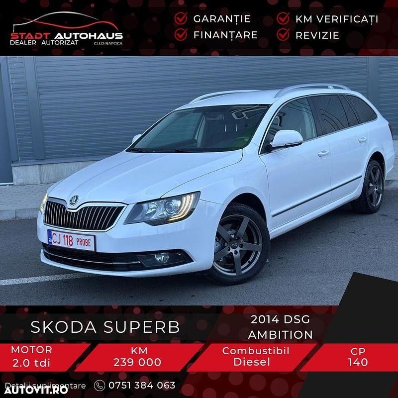 Culoarealb Utilizat 2014 Skoda Superb Ambition Break | 8.800 EUR (Preț bun) - Imagine 1/4