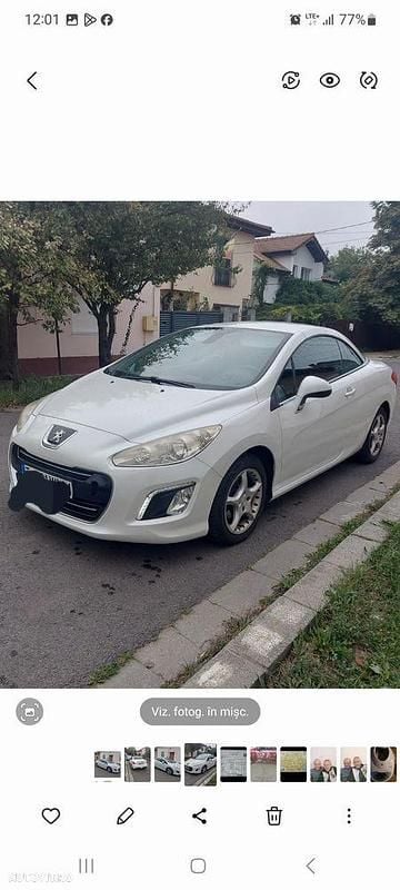 Second-hand Peugeot 308 CC Active 120 CP (88 kW) 2012 Culoarealb Cabrio