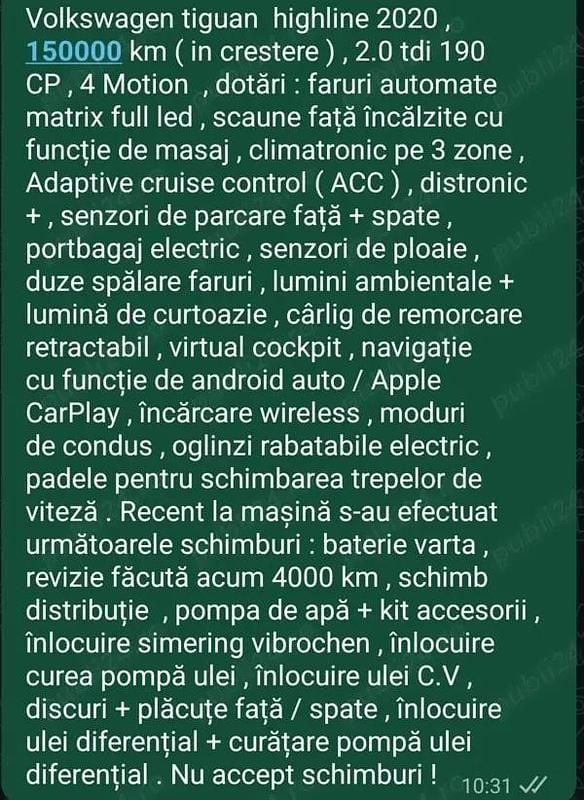 Utilizat 2020 VW Tiguan SUV | 22.900 EUR (Super Preț) - Imagine 1/4