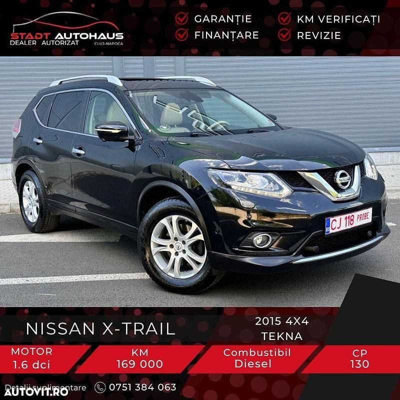 Negru Utilizat 2015 Nissan X-Trail Tekna SUV | 12.600 EUR (Puțin scump) - Imagine 1/4