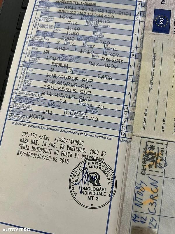 Culoarerosu Utilizat 2000 VW Sharan Monovolum | 2.450 EUR (Preț OK) - Imagine 1/4