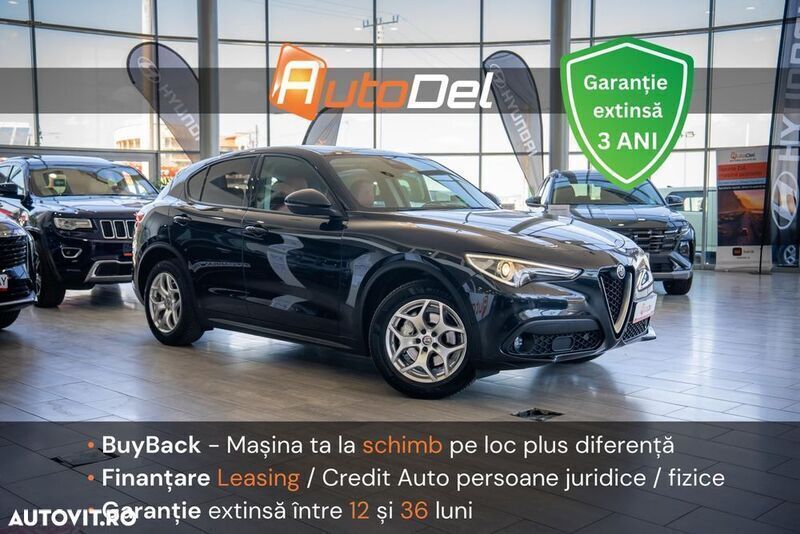 Negru Utilizat 2018 Alfa Romeo Stelvio Super SUV | 20.843 EUR - Imagine 1/4