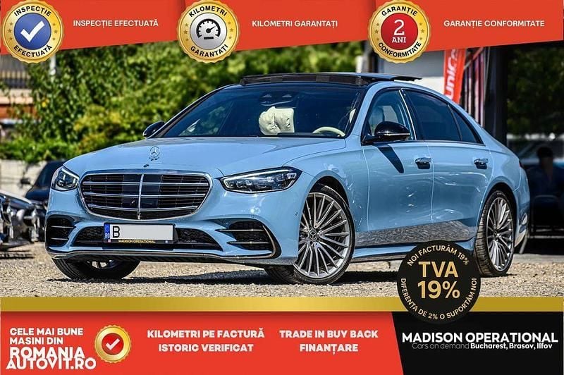 Culoarealbastru Utilizat 2024 Mercedes S580 Berlinǎ | 168.350 EUR - Imagine 1/4