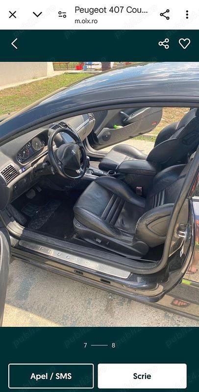 Second-hand Peugeot 407 Coupe 136 CP (100 kW) 2009 Negru Coupe