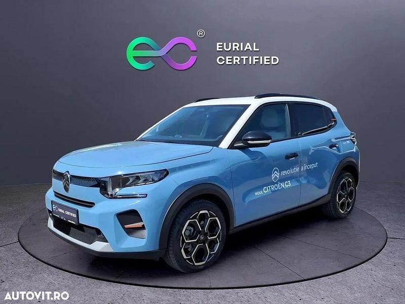 Culoarealbastru Utilizat 2025 Citroën C3 PureTech Hatchback | 17.490 EUR (Puțin scump) - Imagine 1/4