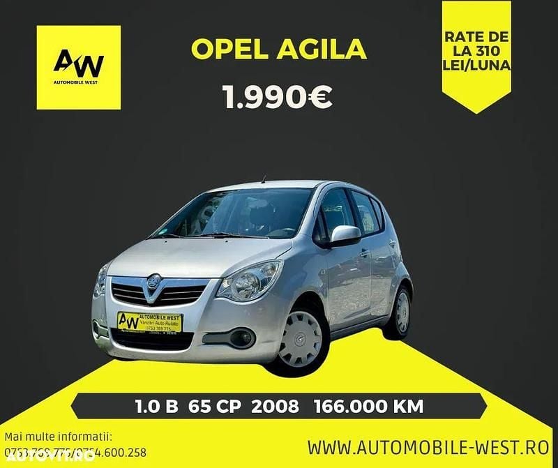 Argint Utilizat 2008 Opel Agila Enjoy Berlinǎ | 1.990 EUR - Imagine 1/4