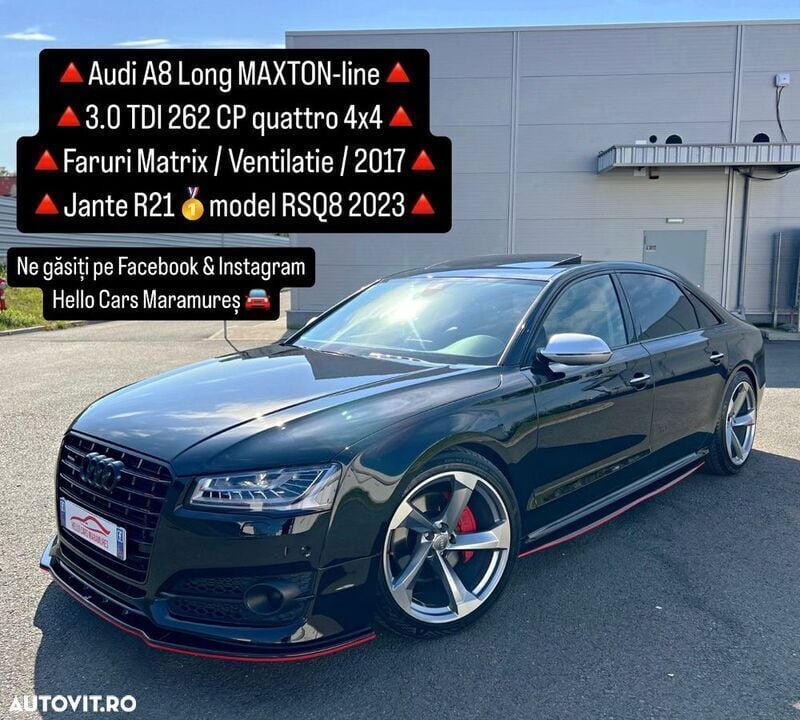 Second-hand Audi A8L Comfort 262 CP (192 kW) 2017 Negru Berlinǎ