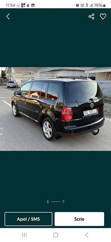 Negru Utilizat 2007 VW Touran Monovolum | 2.500 EUR (Preț bun) - Imagine 1/4