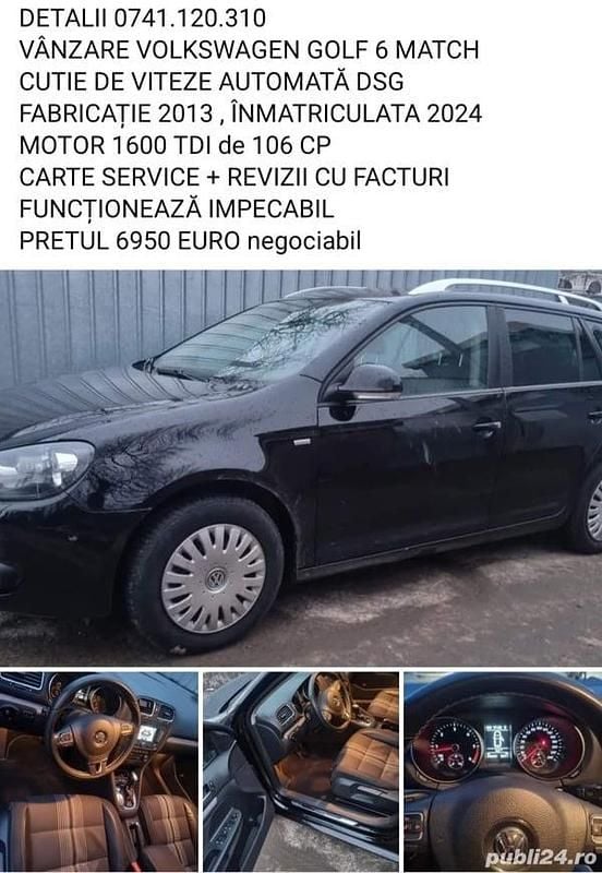 Negru Utilizat 2013 VW Golf VI Break | 5.950 EUR (Preț OK) - Imagine 1/4