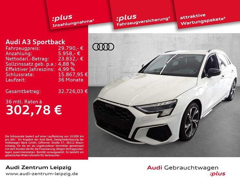 Utilizat 2022 Audi A3 Sportback e-tron S-Line Hatchback | 32.562 EUR - Imagine 1/1