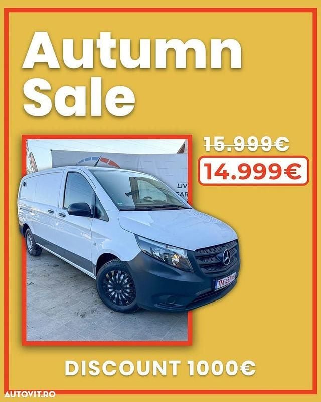 Alb Utilizat 2019 Mercedes Vito Monovolum | 15.999 EUR (Super Preț) - Imagine 1/4
