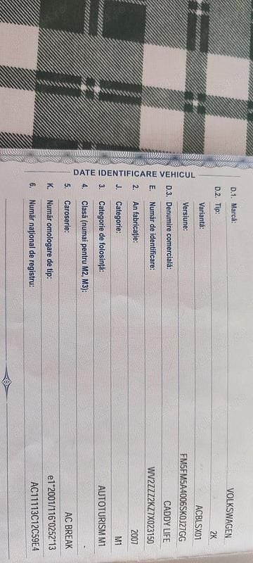 Second-hand VW Caddy Family 105 CP (77 kW) 2007 Monovolum