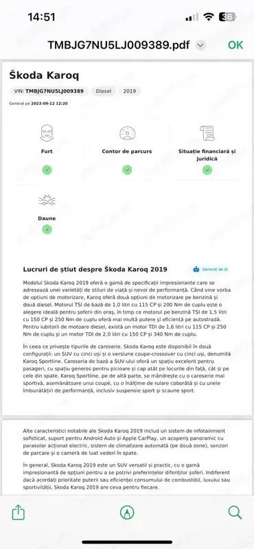 Utilizat 2019 Skoda Karoq SUV | 15.500 EUR (Scump) - Imagine 1/4