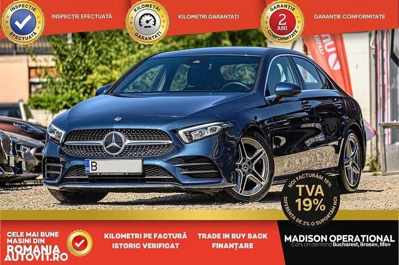 Culoarealbastru Utilizat 2022 Mercedes A200 AMG line Berlinǎ | 31.999 EUR (Preț OK) - Imagine 1/4