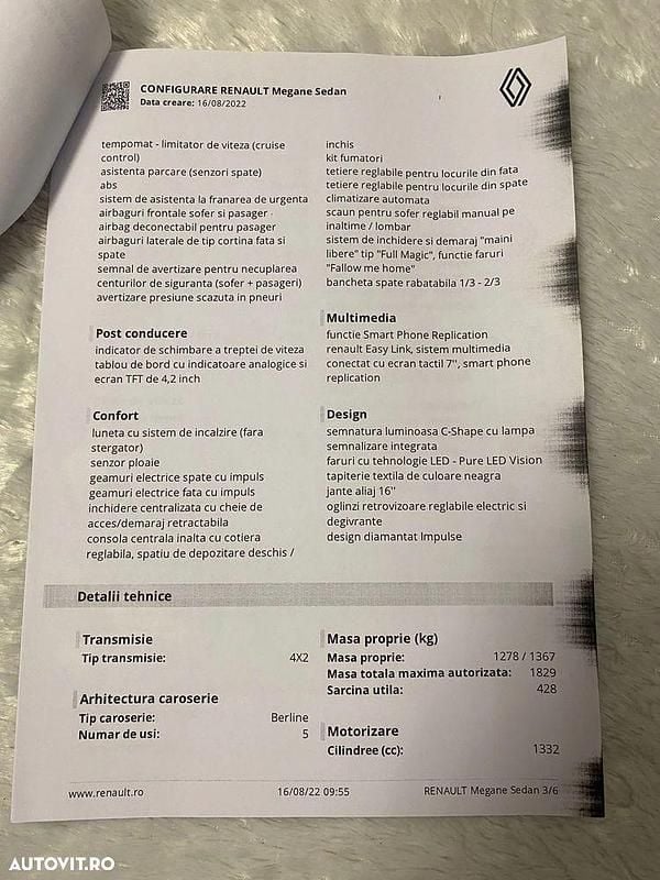 Second-hand Renault Mégane IV Intens 140 CP (102 kW) 2023 Gri Berlinǎ