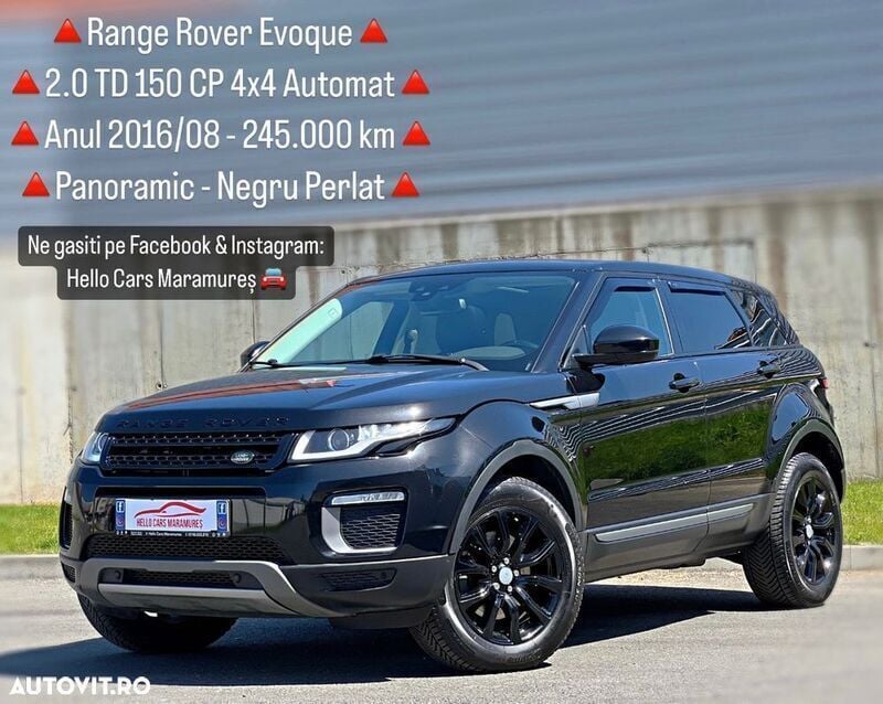Negru Utilizat 2016 Land Rover Range Rover evoque HSE SUV | 13.990 EUR (Preț bun) - Imagine 1/4
