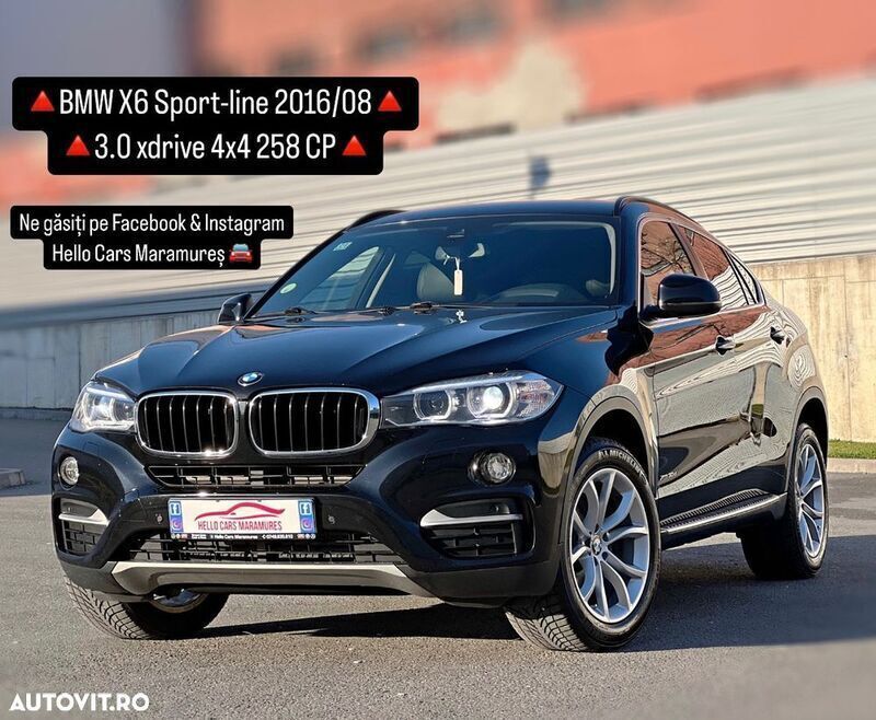 Negru Utilizat 2016 BMW X6 SUV | 22.990 EUR (Super Preț) - Imagine 1/4