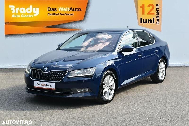 Albastru inchis normal Utilizat 2018 Skoda Superb Ambition Berlinǎ | 16.490 EUR (Preț bun) - Imagine 1/4
