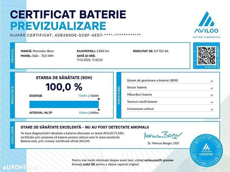 Second-hand Mercedes EQA250+ Electric Art 139 kW (190 CP) 2025 Culoaregri SUV