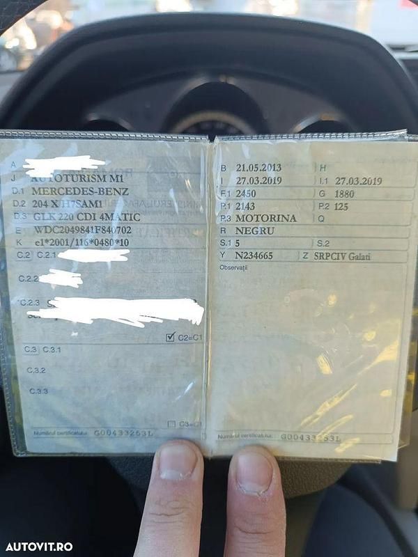 Second-hand Mercedes GLK220 170 CP (125 kW) 2011 Negru SUV