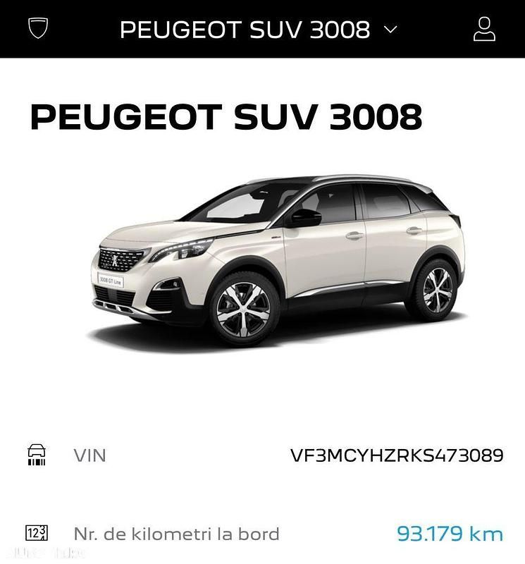 Alb Utilizat 2019 Peugeot 3008 GT-line SUV | 16.000 EUR (Preț bun) - Imagine 1/4