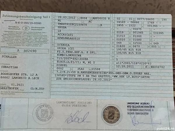 Albastru Utilizat 2012 Skoda Octavia Break | 3.350 EUR - Imagine 1/4