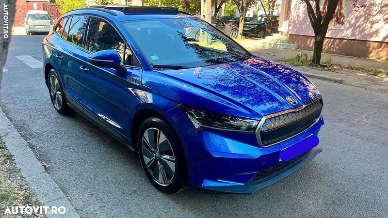 Albastru Utilizat 2021 Skoda Enyaq iV SUV | 22.499 EUR (Super Preț) - Imagine 1/4