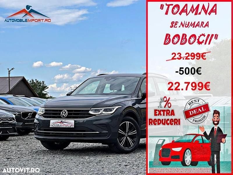 Gri Utilizat 2021 VW Tiguan Life SUV | 22.799 EUR (Super Preț) - Imagine 1/4
