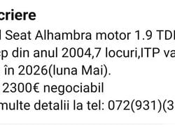 Utilizat 2004 Seat Alhambra Monovolum | 2.400 EUR (Preț OK)