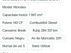 Negru Utilizat 2011 Ford Mondeo Berlinǎ | 5.150 EUR (Preț OK)