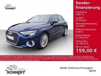 Albastru Utilizat 2022 Audi A3 Sportback e-tron Advanced Hatchback | 26.666 EUR (Preț bun)