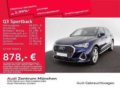 Utilizat 2023 Audi Q3 Sportback S-Line SUV | 50.617 EUR (Preț OK)