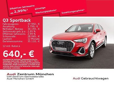 Utilizat 2023 Audi Q3 Sportback S-Line SUV | 41.025 EUR (Preț bun)