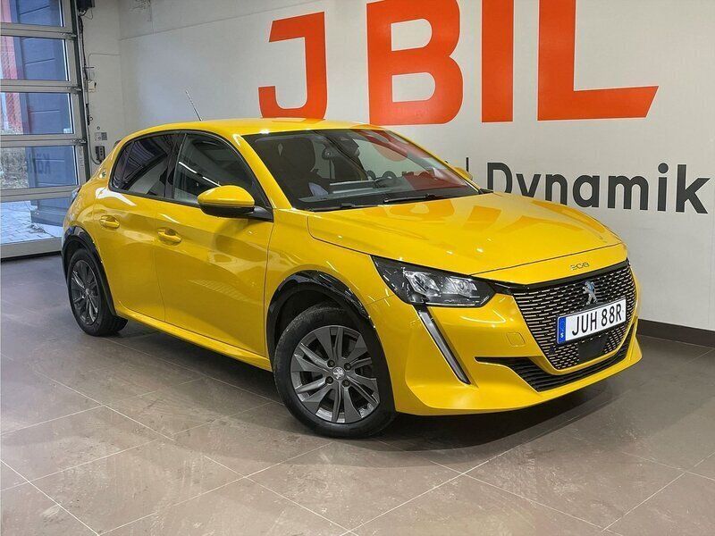 Gul Begagnad 2021 Peugeot e-208 Allure Halvkombi | 194 900 kr (Marknadspris) - Bild 1/4