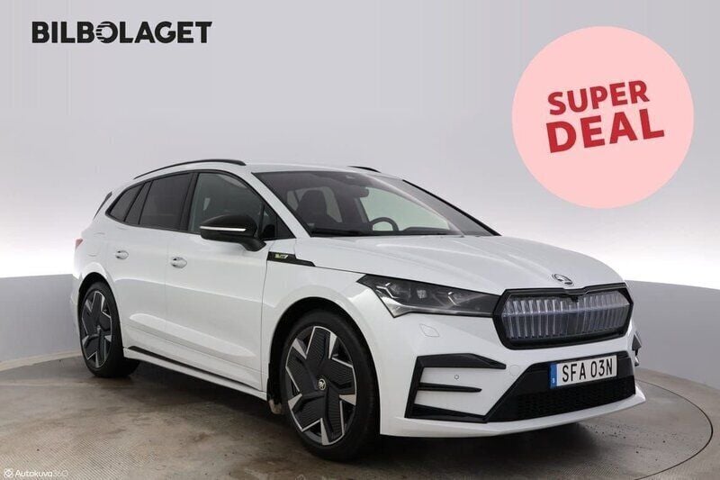 Vit Begagnad 2023 Skoda Enyaq iV RS SUV | 458 500 kr (Superpris) - Bild 1/4