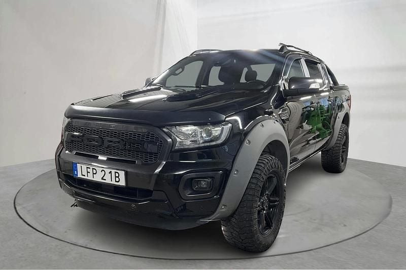 Svart Begagnad 2020 Ford Ranger Wildtrack Pickup | 389 000 kr (Bra pris) - Bild 1/4