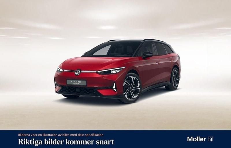 Röd (kings red metallic black) Begagnad 2025 VW ID.7 GTX Sedan | 594 900 kr (Superpris) - Bild 1/4