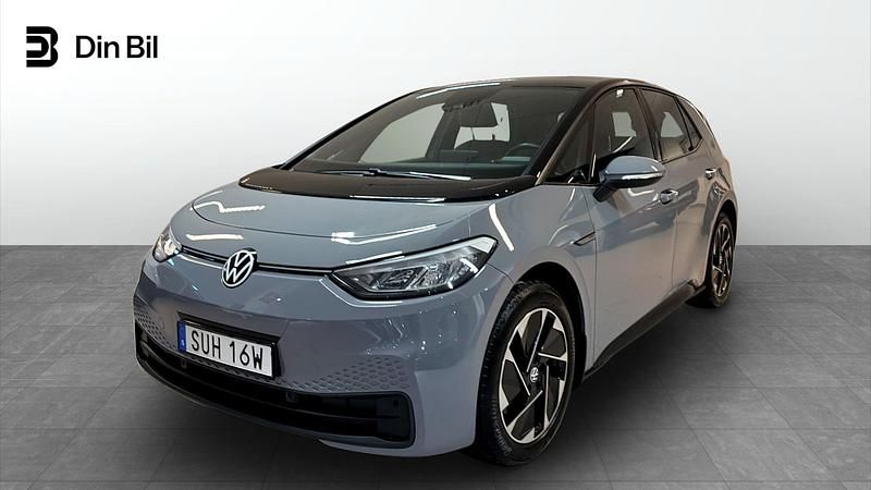 Begagnad VW ID.3 Pro Performance 150 kW (204 HK) 2021 Moonstone grey black Halvkombi