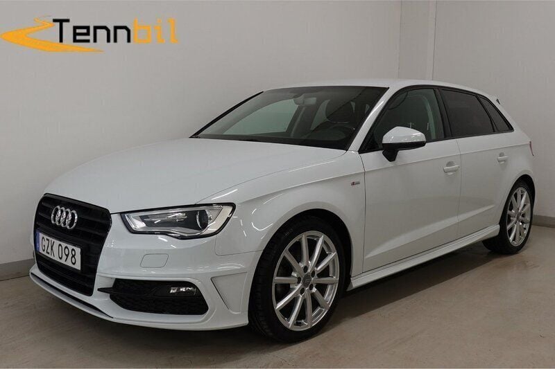 Vit Begagnad 2016 Audi A3 Sportback S-Line Halvkombi | 169 900 kr (Marknadspris) - Bild 1/4