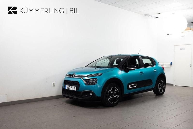 Blå Begagnad 2021 Citroën C3 PureTech Halvkombi | 114 900 kr (Marknadspris) - Bild 1/4
