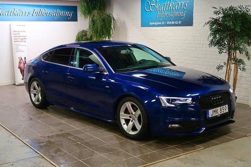 Begagnad Audi A5 Sportback S-Line 177 HK (130 kW) 2014 Blå Halvkombi
