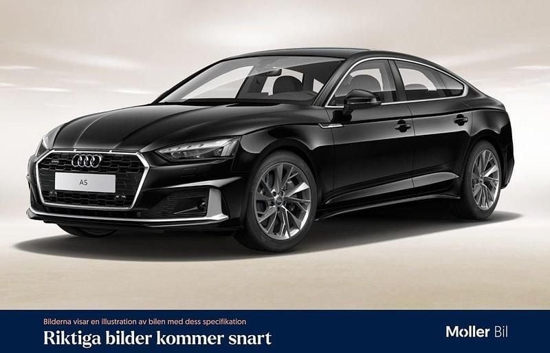 Brilliantsvart Begagnad 2020 Audi A5 Sportback Advanced Plus Halvkombi | 298 900 kr (Bra pris) - Bild 1/4