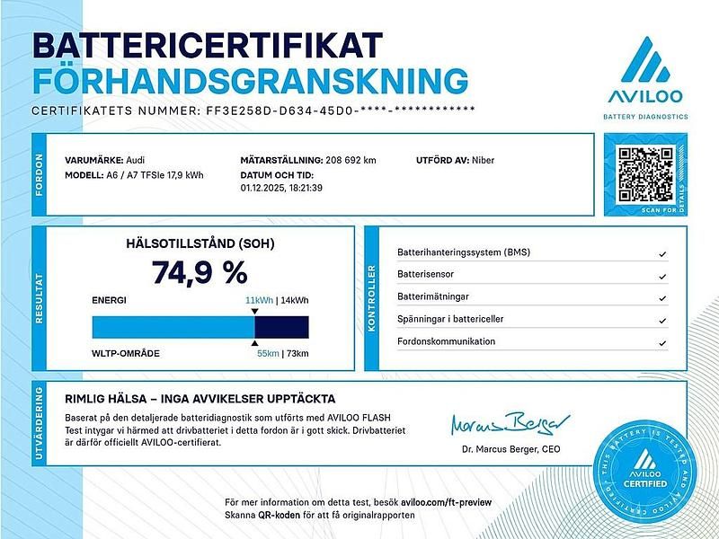 Begagnad Audi A6 S-Line 367 HK (269 kW) 2021 Grå Kombi