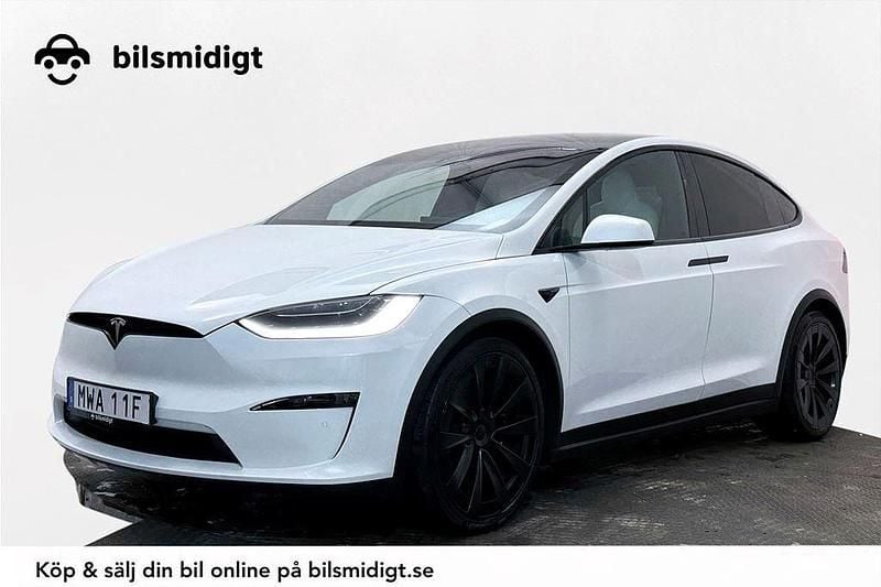 Vit Begagnad 2022 Tesla Model X Plaid SUV | 869 700 kr (Marknadspris) - Bild 1/3
