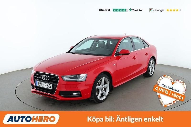 Begagnad Audi A4 151 HK (111 kW) 2015 Röd Sedan