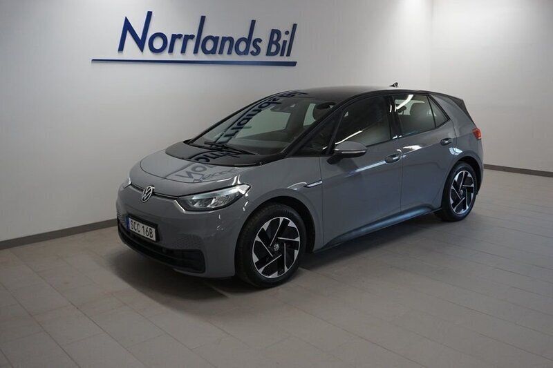 Grå (moonstone grey/black) Begagnad 2021 VW ID.3 Life Halvkombi | 214 900 kr (Dyr) - Bild 1/2