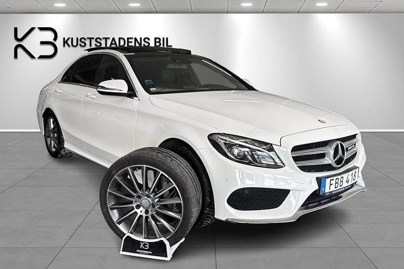 Begagnad Mercedes C200 AMG line 184 HK (135 kW) 2015 Vit Sedan